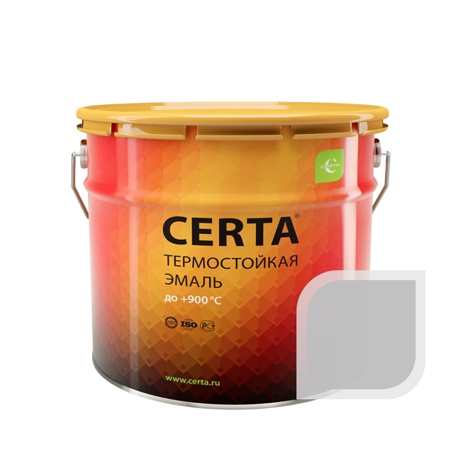 Термостойкая краска эмаль CERTA (Церта), цв. серебристый, до 650 °C (фасовка 10 кг.)